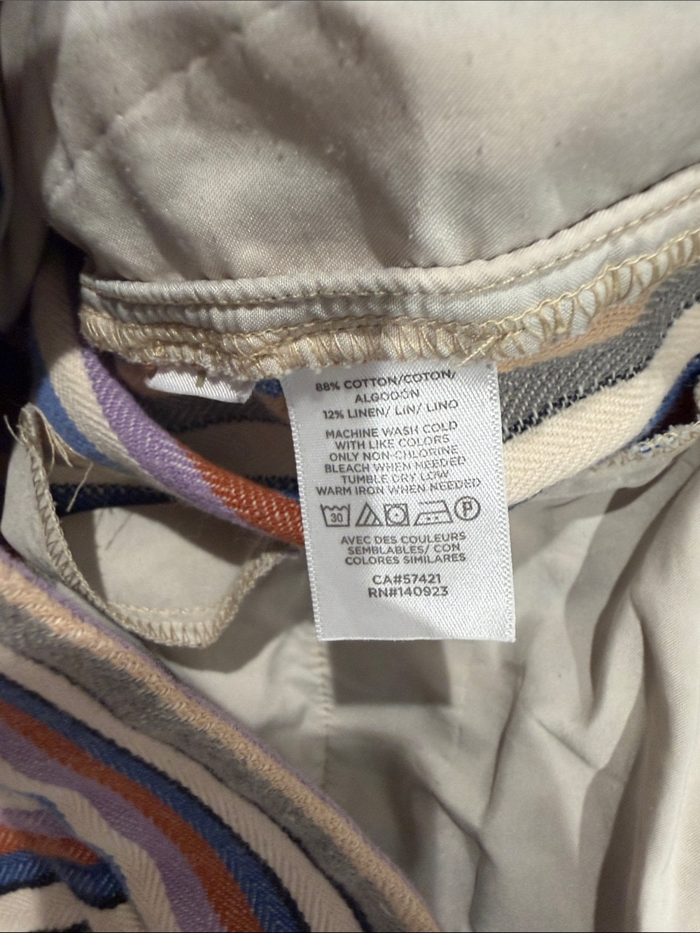 3 for $25! LOFT Women’s Multicolor Striped medium waist The Riviera Short, 6 - Picture 5 of 6